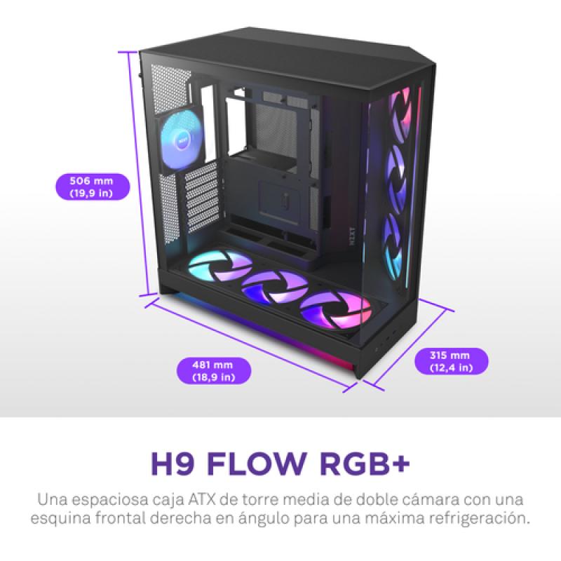 NZXT H9 Flow RGB Plus (2025) Negro