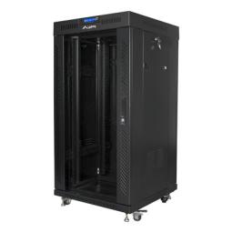 ARMARIO RACK LANBERG 22U 600X600 FLAT PACK PUERTA CRISTAL CON LCD NEGRO