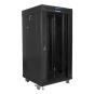 ARMARIO RACK LANBERG 22U 600X600 FLAT PACK PUERTA CRISTAL CON LCD NEGRO