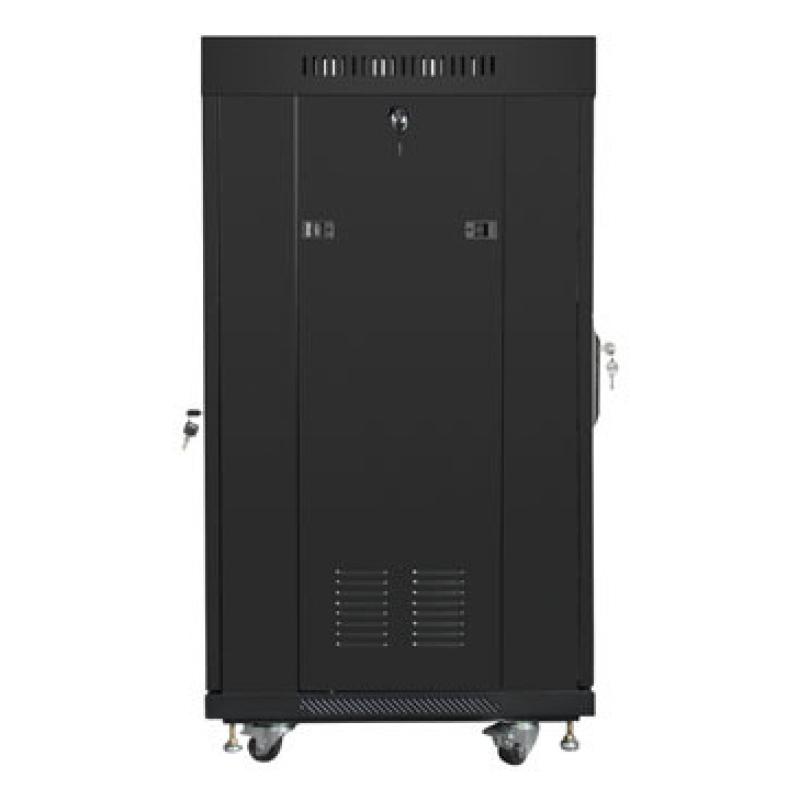 ARMARIO RACK LANBERG 22U 600X600 FLAT PACK PUERTA CRISTAL CON LCD NEGRO