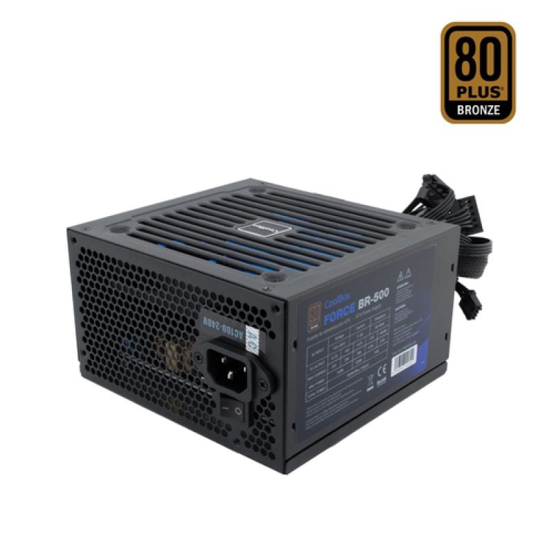FUENTE DE ALIMENTACION ATX FORCE BR-500W COOLBOX COO-PWEP500-85S 80 PLUS BRONZE