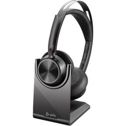 Plantronics/Poly Voyager Focus 2 MS Auriculares con Microfono Bluetooth 5.1 - Cancelacion de Ruido - Almohadillas Acolchadas - A