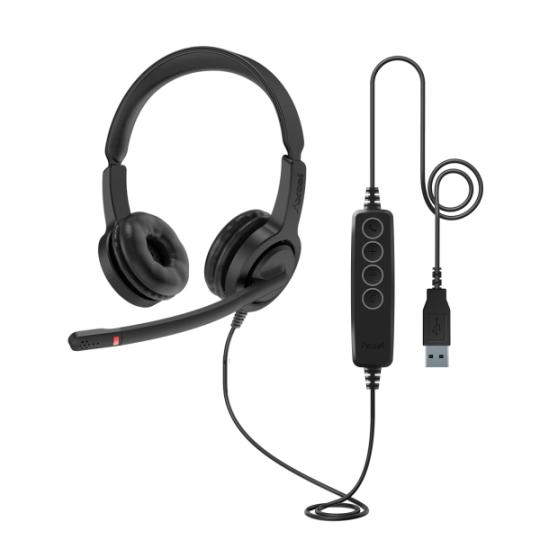 Axtel Voice UC28 Auriculares con Microfono USB - Conexion USB-A - Cancelacion de Ruido - Construccion Robusta