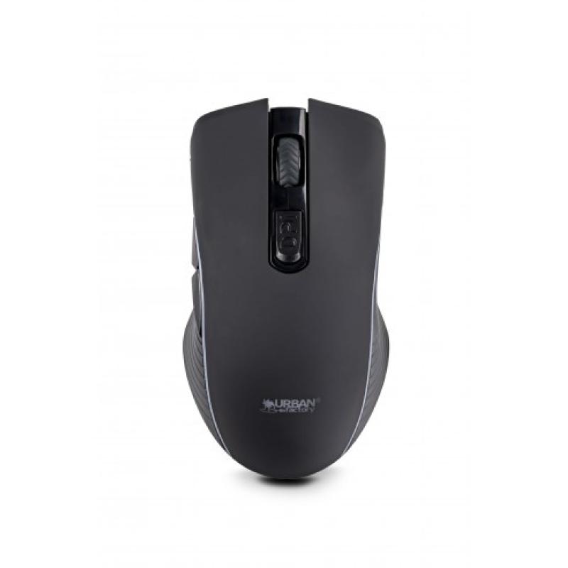 Urban Factory Onlee Raton Bluetooth 2.4Ghz - 1000-2400dpi - Bateria Recargable de 280mAh - 6 Botones - Uso Ambidiestro - Color N
