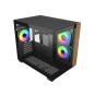 Cooler Master Elite 481 Wood Caja Minitorre - 3 Ventiladores 120mm RGB - Vista Panoramica - Soporte MicroATX/Mini-ITX - Doble Ca