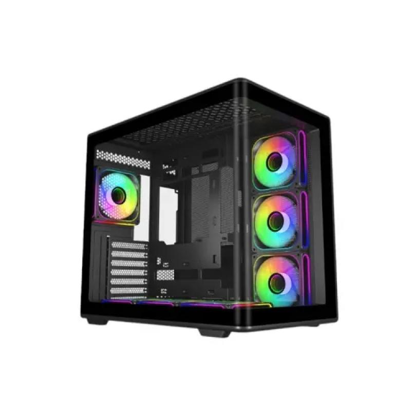 Cooler Master Elite 600 Caja Semitorre ATX/MicroATX/Mini-ITX - 4 Ventiladores 120mm RGB - Vista Panoramica - Doble Camara - Audi