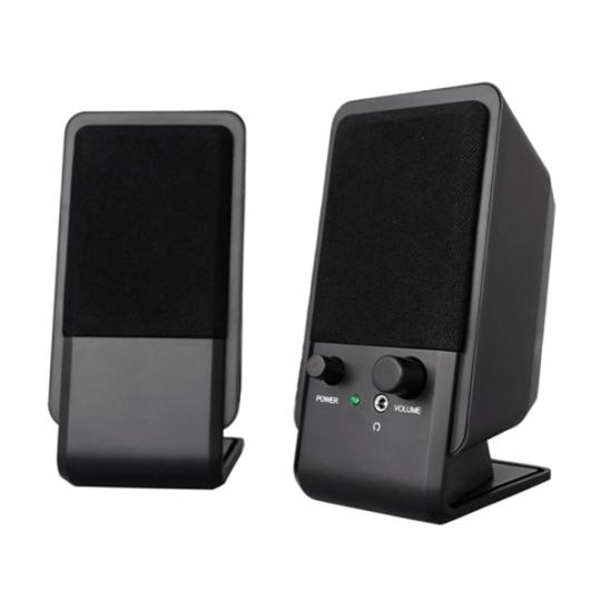 Ewent Altavoces Estereos de Sobremesa de 12W - Alimentacion USB - Jack de 3.5mm - Control de Volumen - Color Negro