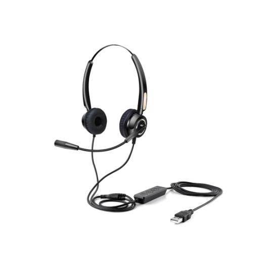 Urban Factory Movee Auriculares Supraaurales de Diadema - Mando a Distancia - Conexion USB-A Plug & Play - Color Negro