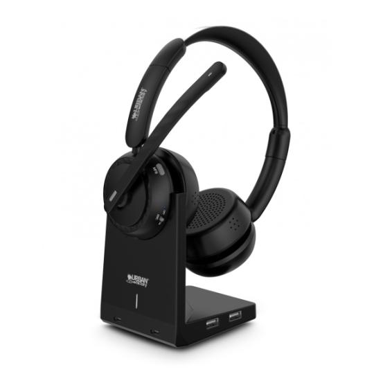 Urban Factory Movee Max Auriculares Bluetooth 5.2 - Reduccion Activa de Ruido - Soporte de Carga - Microfono con Reduccion de Ru