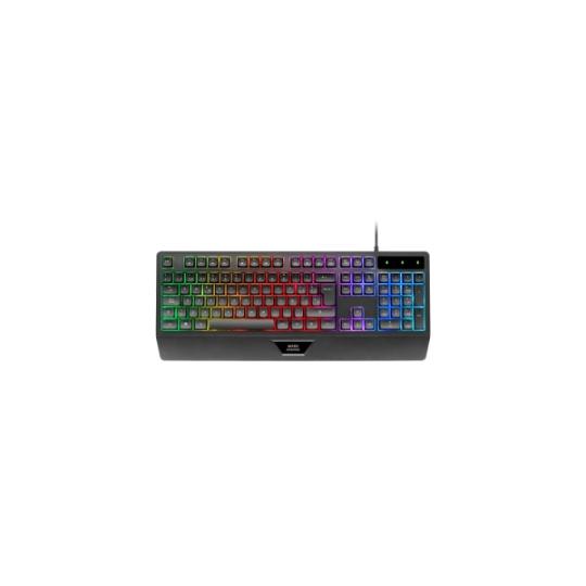 Mars Gaming MK124 Teclado Completo Hibrido H-Mech - Almohadilla Integrada - Disposicion Portuguesa QWERTY PT - Iluminacion FRGB 