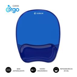 Subblim Ergo Crystal Flex Alfombrilla Ergonomica para Raton - Gel Refrigerante Autoajustable - Diseño Ondulado Ergonomico - Base