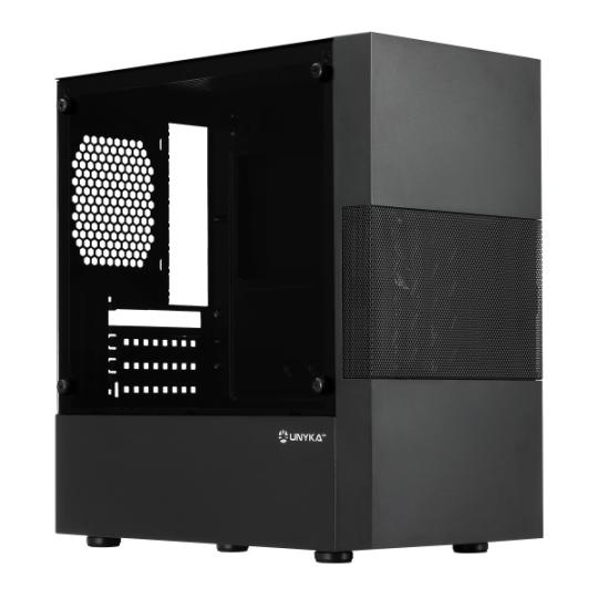 Unykach Aero C25 Caja MicroATX - Fuente de Alimentacion 500W Incluida - Tamaño Disco Soportado 3.5", 2.5" - USB-A 3.0 y Audio