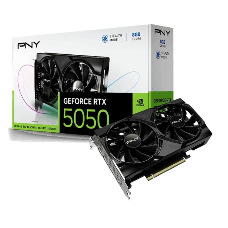 PNY GeForce RTX 5050 Tarjeta Grafica 8GB GDDR6 Dual Fan, 1X HDMI, 3X DisplayPorts