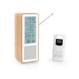 Thomson Altavoz Bluetooth con Estacion Meteorologica y Radio FM - Potencia Musical 15W - Pantalla Retroiluminada - Sonda Exterio