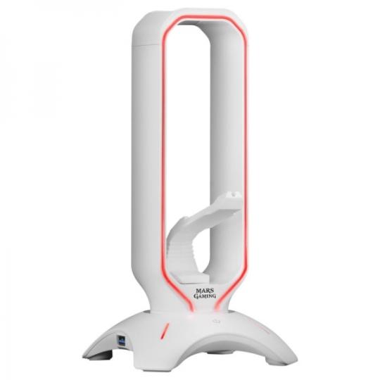Mars Gaming MHHPRO Accesorio 3 en 1 - Soporte Auriculares - Bungee Raton - 2 Puertos USB 3.0 - Iluminacion RGB Flow 10 Modos - C