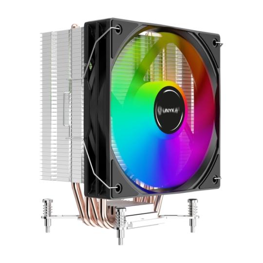 Unykach Unycool H41 ARGB Disipador CPU - Multisocket Universal - Ventilador 120mm - Iluminacion ARGB - Color Negro