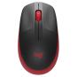Logitech M190 Full Size Raton Inalambrico USB 1000dpi - 3 Botones - Gran Tamaño - Uso Ambidiestro - Color Negro/Rojo