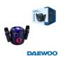 Daewoo DW3008 Altavoz Karaoke Portatil Bluetooth 5.4 de 15W - 2 Microfonos Inalambricos - Luces LED - Radio FM - USB/SD/Aux - Ba