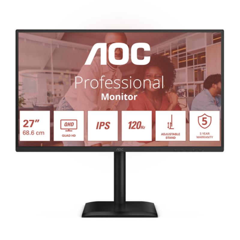 Aoc q27e4u monitor 27" 2k 120hz hdmi usb dp ips aa