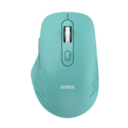 Nilox ratón dual wireless 1600dpi silen. cyan