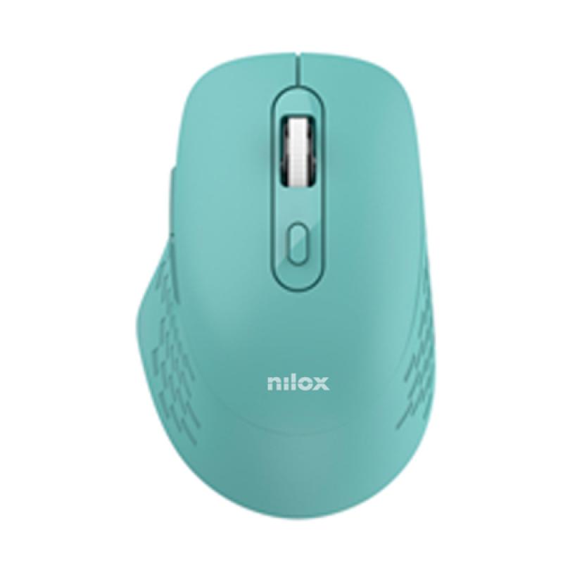 Nilox ratón dual wireless 1600dpi silen. cyan