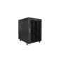 ARMARIO LANBERG RACK 19" 15U 600X800 FLAT PACK NEGRO PUERTA CRISTAL CON LCD