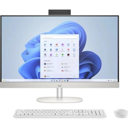 HP 27-CR0025NS All-in-One AMD Ryzen 3-7320U - 8GB DDR5 - 512GB SSD - 27" - Windos 11 Home - Color Blanco + Teclado QWERTY (ES) y