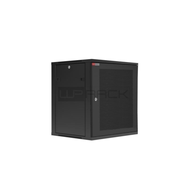 WP RWC-09604-B Armario Mural 9U - Puerta de Acero Perforada - Cerradura de Seguridad - 540x450x445mm - Color Negro