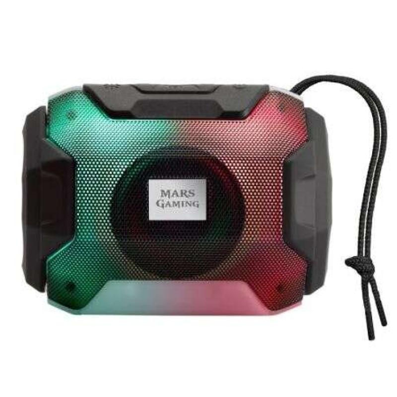Mars Gaming MSBAX Altavoz 10W Bluetooth 5.0 - Iluminacion RGB - USB, Ranura MicroSD - Autonomia hasta 8h - Manos Libres - Cordon