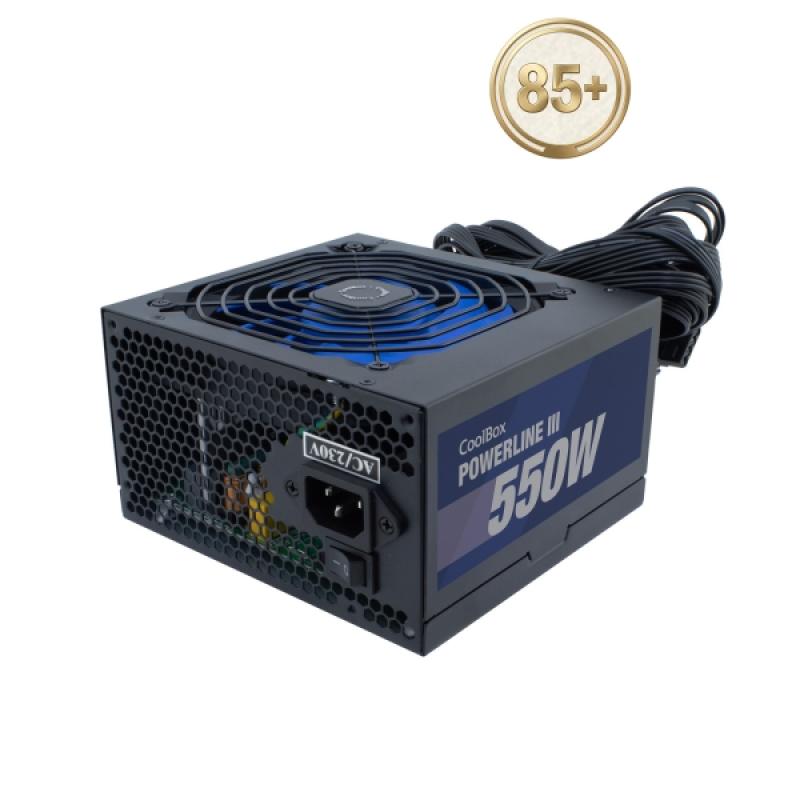 Coolbox PowerLine III 650W Fuente de Alimentacion 550W ATX 12V - PFC Activo - Ventilador 120mm
