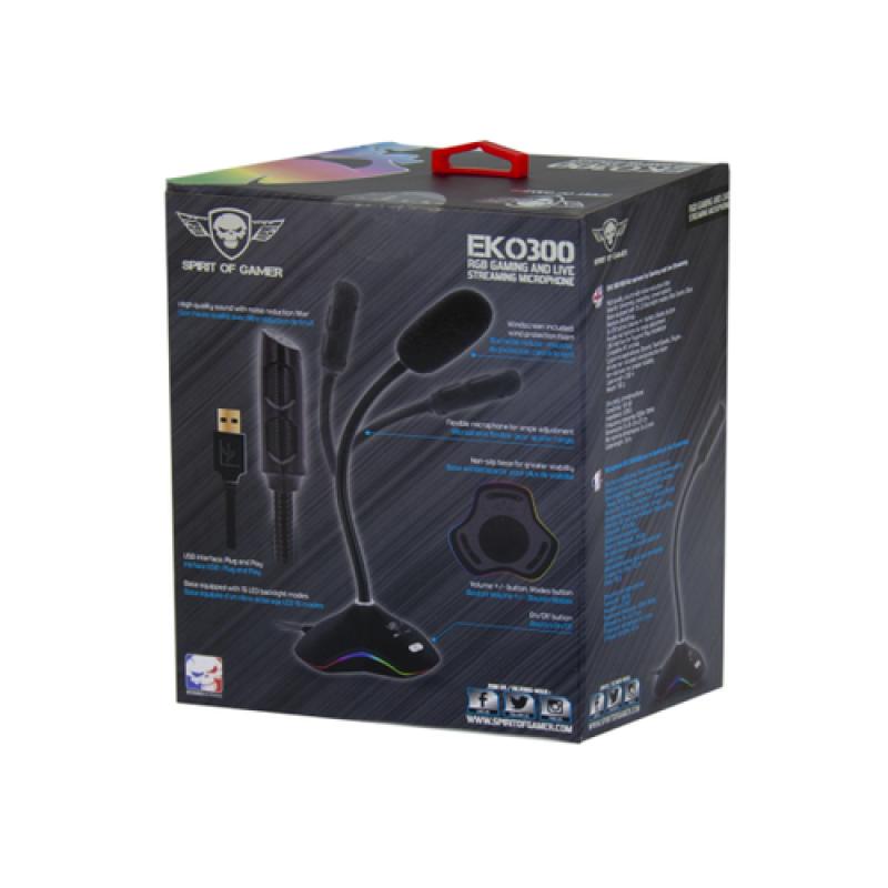 Spirit of gamer microfono eko 300 negro