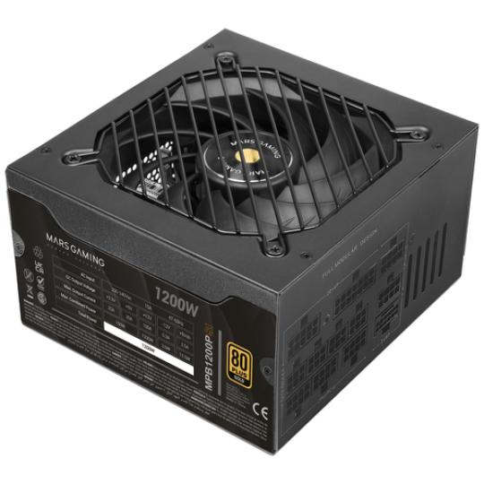 FUENTE DE ALIMENTACION MODULAR MARS GAMING 1200W MPB1200PSI ATX 3.1 80 PLUS GOLD PFC ACTIVO NEGRO