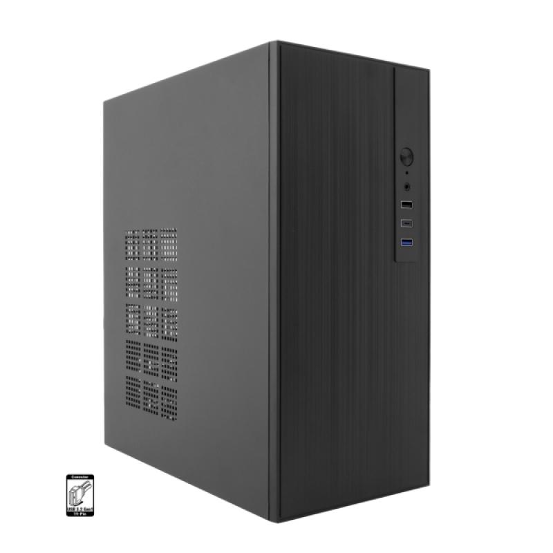 Coolbox M460 Caja MicroATX - Tamaño Disco Soportado 3.5", 2.5" - USB-C 3.2 Gen1 y Audio - Fuente de Alimentación 500W - Color Ne