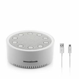 Innovagoods Slewel Maquina de Ruido Blanco - Autonomia 60min - Relajacion con Luz y Sonido - Bateria 400mAh - Antideslizante - A