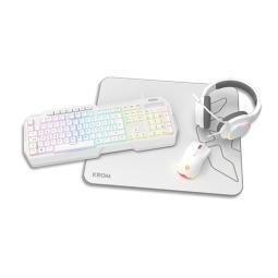 Krom kenta pc combo gaming 4 en 1 rgb blanco