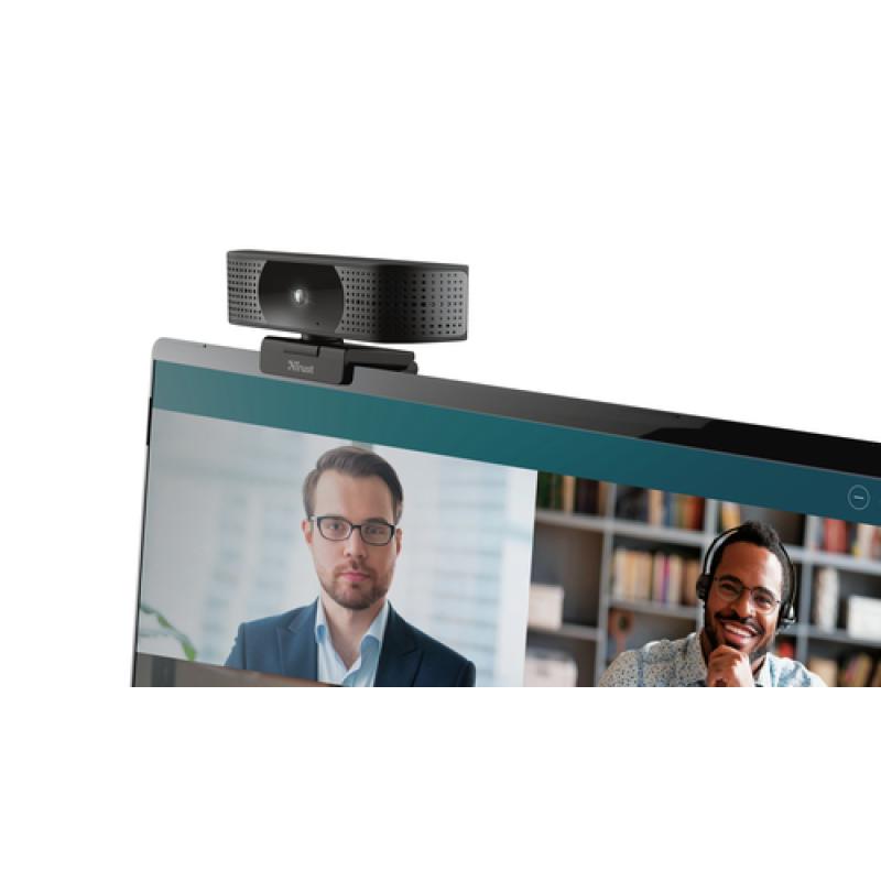WEBCAM TRUST TEZA 4K UHD 3840X2160 30FPS FOV 74 GRADOS AUTOFOCUS PRIVACIDAD NEGRO