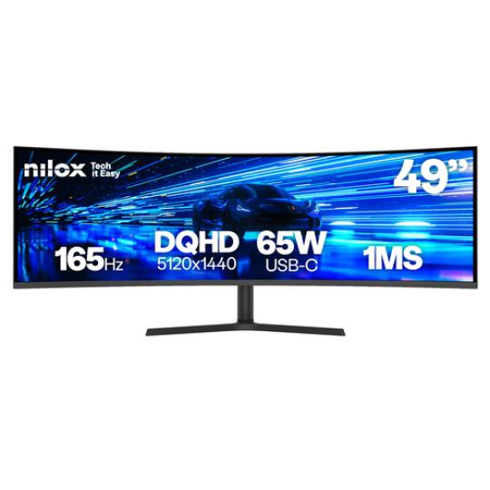 MONITOR 49" CURVO USB-C DP HDMI NILOX NXM49CRVDC DQHD 5120x1440 1MS 165HZ 2x3W VESA 100x100 PIVOTANT