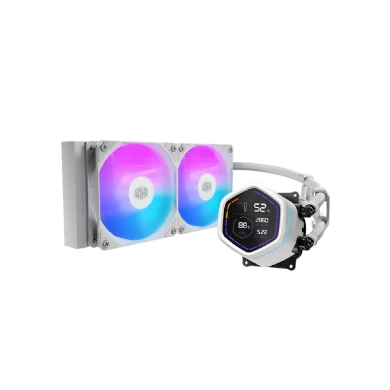 Cooler Master Masterliquid Core Nex Digital 240 ARGB Kit de Refrigeracion Liquida - Pantalla LED Digital 2,1" - Color Blanco