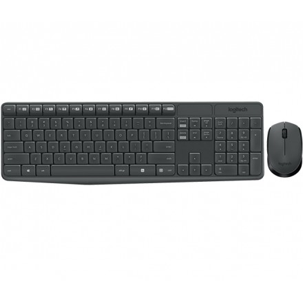 TECLADO+RATON LOGITECH MK235 WIRELESS NEGRO - Imagen 1