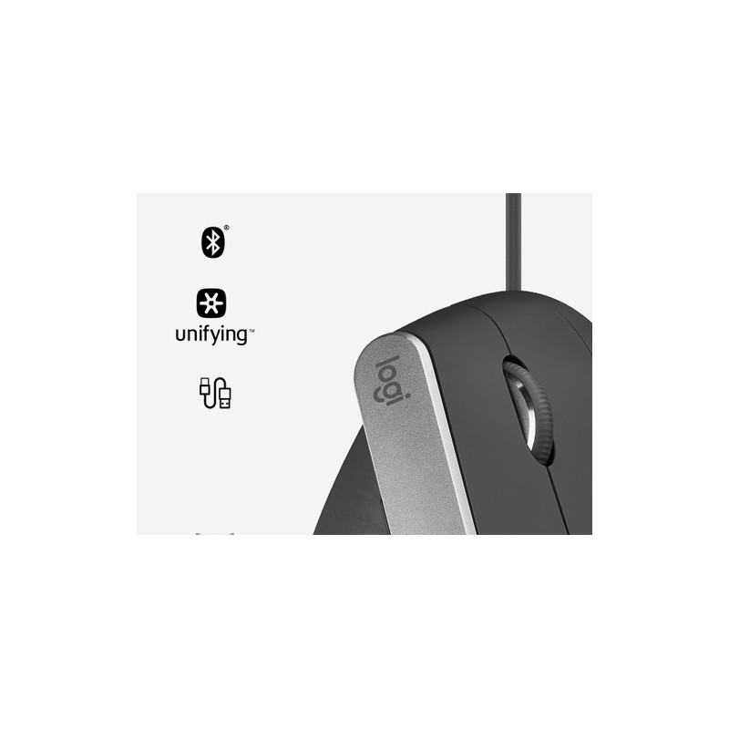 Logitech Raton Mx Vertical Advanced Rf Wireless + Bluetooth Optico 4000 Dpi  910-005448 - Imagen 4