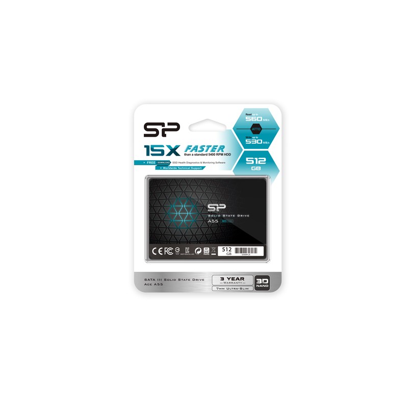 Ssd Silicon Power 512gb 2.5" A55 7mm Sata3 - Imagen 2