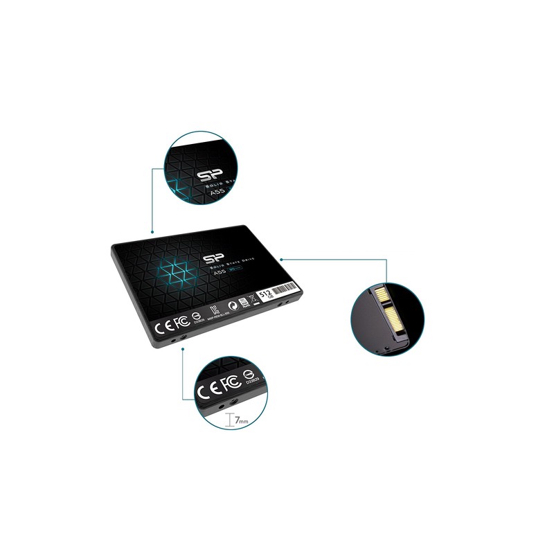 Ssd Silicon Power 512gb 2.5" A55 7mm Sata3 - Imagen 3