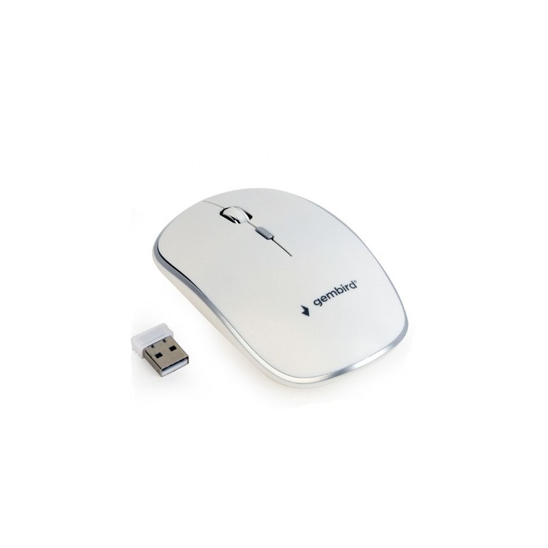 Gembird Wireless Raton Optico 1600 Dpi, Nano Usb, Blanco Musw-4b-01-w - Imagen 1