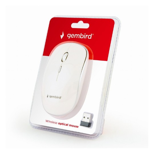 Gembird Wireless Raton Optico 1600 Dpi, Nano Usb, Blanco Musw-4b-01-w - Imagen 3
