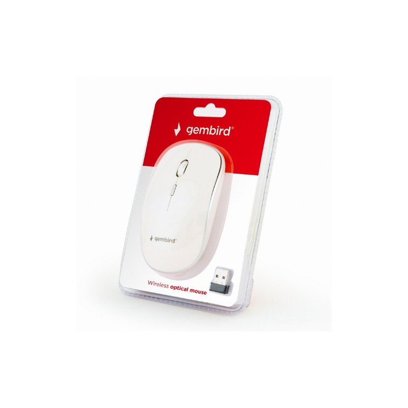 Gembird Wireless Raton Optico 1600 Dpi, Nano Usb, Blanco Musw-4b-01-w - Imagen 3
