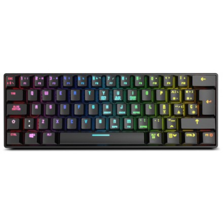 TECLADO MECANICO WIRELESS KROM KLUSTER RGB TKL/OUTEMU ROJO - Imagen 1