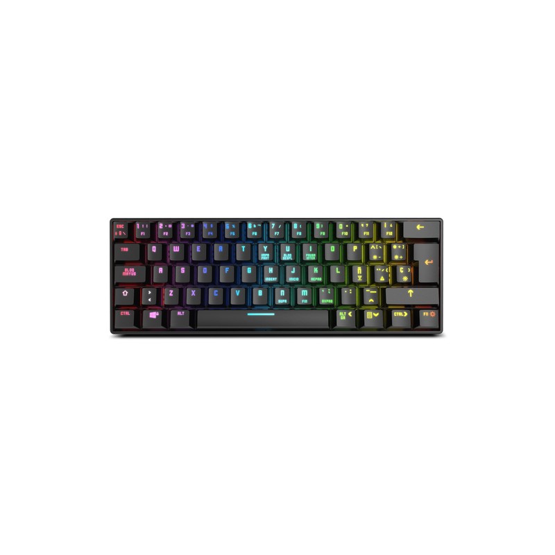 TECLADO MECANICO WIRELESS KROM KLUSTER RGB TKL/OUTEMU ROJO - Imagen 1