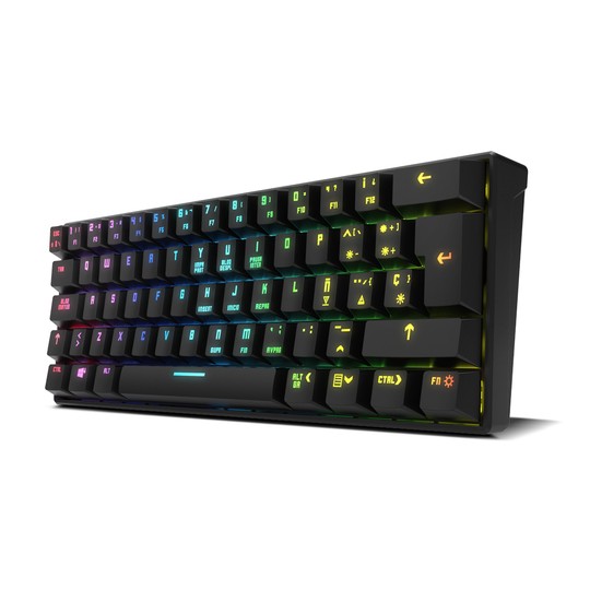 TECLADO MECANICO WIRELESS KROM KLUSTER RGB TKL/OUTEMU ROJO - Imagen 3