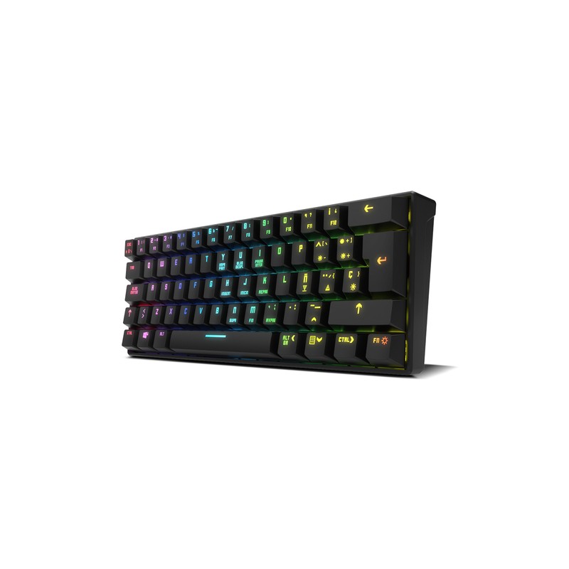 TECLADO MECANICO WIRELESS KROM KLUSTER RGB TKL/OUTEMU ROJO - Imagen 3