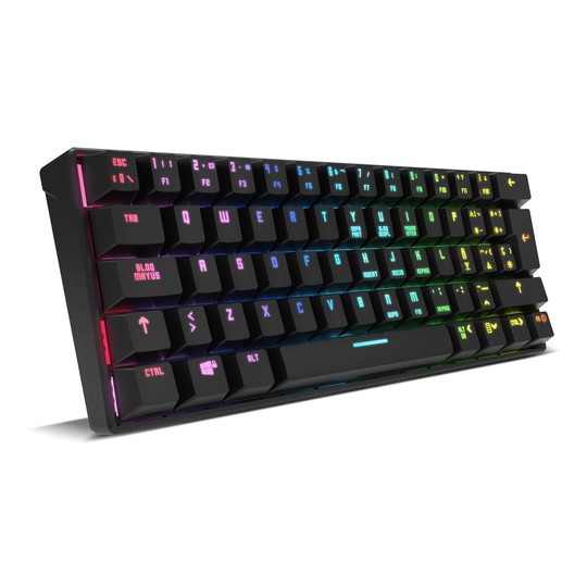 TECLADO MECANICO WIRELESS KROM KLUSTER RGB TKL/OUTEMU ROJO - Imagen 4